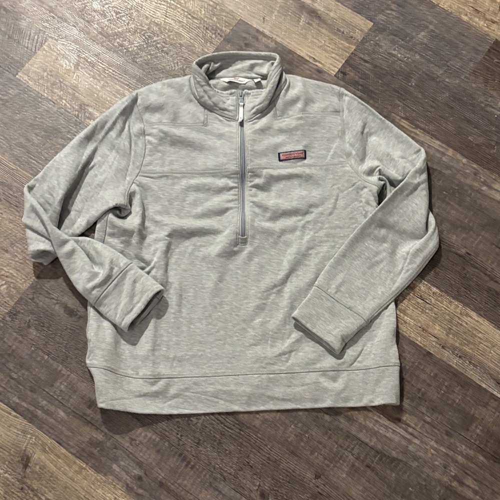 Vineyard Vines Heather Gray Quarter-Zip Hoodie